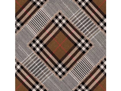 MINDTHEGAP Checkered Patchwork Mid Brown - tapeta
