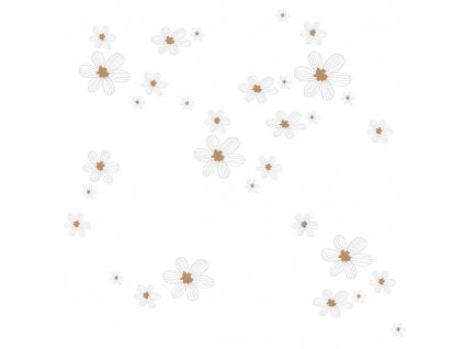 DEKORNIK Simple Graphic Flowers On White Background - Tapeta
