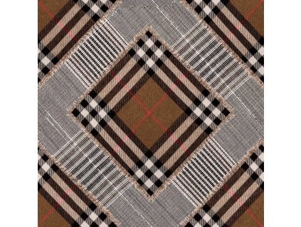 MINDTHEGAP Checkered Patchwork Mid Brown - tapeta
