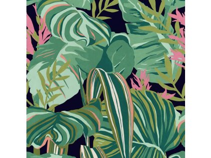 21808 mindthegap tropical foliage anthracite tapeta