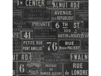 22759 mindthegap vintage signs anthracite tapeta