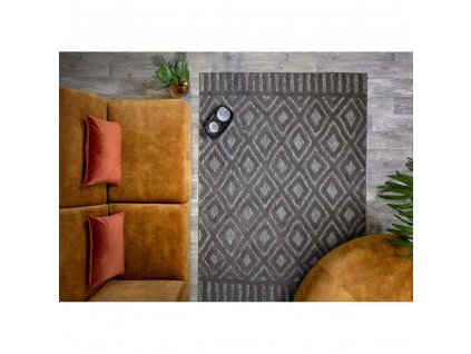 ASIATIC LONDON Alfresco Salta Charcoal Diamond - koberec