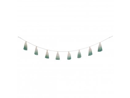LORENA CANALS Girlanda Pom Pom Tie Dye Green - girlanda