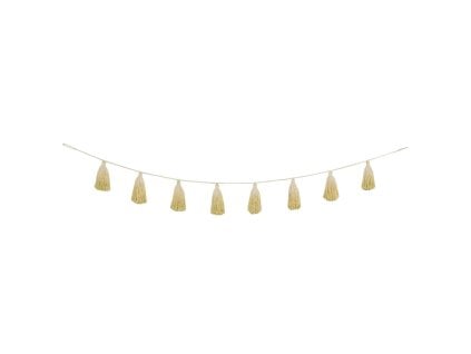 LORENA CANALS Girlanda Pom Pom Tie Dye Yellow - girlanda