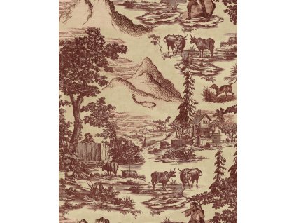 46786 mindthegap toile du tyrol burgundy tapeta