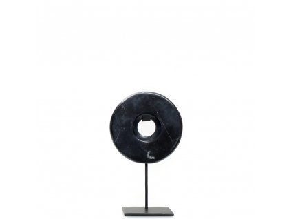 BAZAR BIZAR The Marble Disc on Stand - Black - S stojacia dekorácia