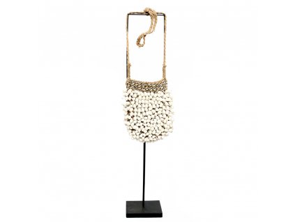 BAZAR BIZAR The Shell Purse on Stand - White stojacia dekorácia