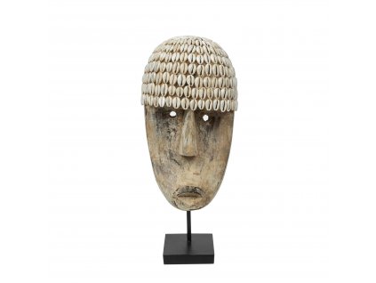 BAZAR BIZAR The Cowrie Mask on Stand - Medium stojacia dekorácia