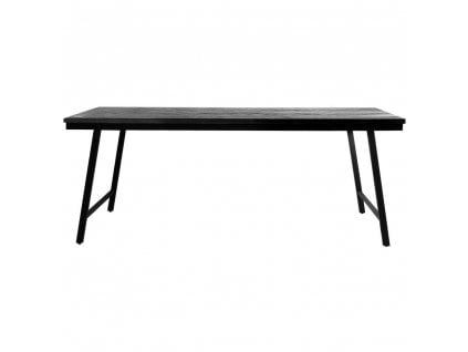 BAZAR BIZAR The Herringbone Market Table - Black - 200 cm