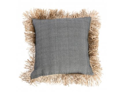 BAZAR BIZAR The Cotton Bonita Cushion Cover - Natural Black - 60x60 obliečka