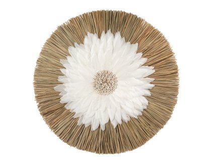 BAZAR BIZAR The Alang Feather Juju - Natural White závesná dekorácia