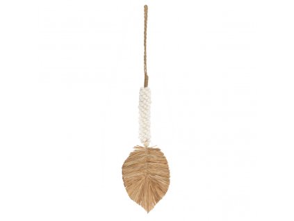 BAZAR BIZAR The Raffia Shell Tassel - White Natural závesná dekorácia