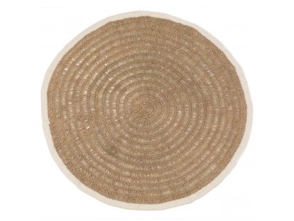 BAZAR BIZAR The Seagrass & Cotton Round Carpet - Natural White - 150 koberec