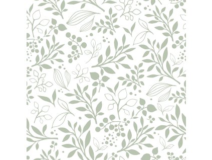 DEKORNIK Simple Subtle Flowers Green - Tapeta