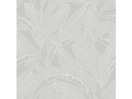 DEKORNIK Classic Big Palm Leaves Gray - Tapeta