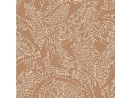 DEKORNIK Classic Big Palm Leaves Cinnamon - Tapeta