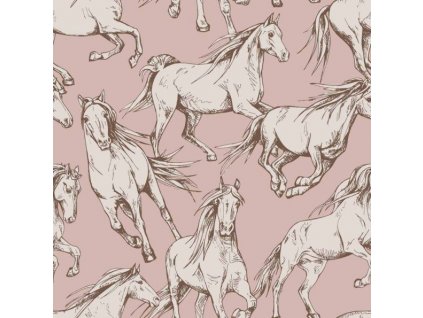 DEKORNIK Horses Pink - Tapeta