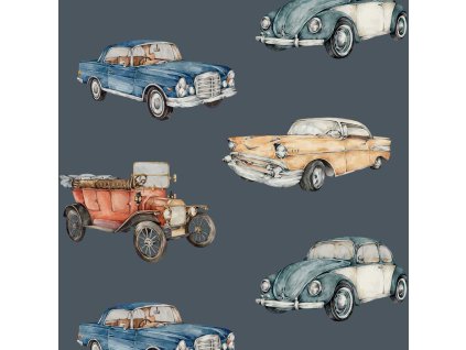 DEKORNIK Cars Navy Blue / Industrial Evolution 50 cm x 280 cm