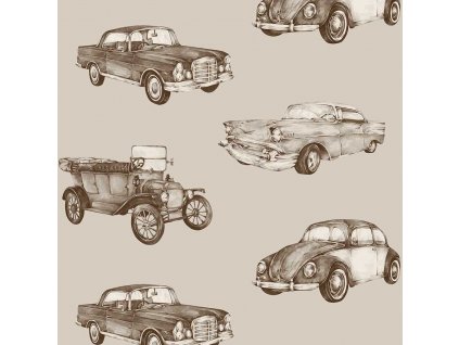 DEKORNIK Cars All Sepia / Industrial Evolution 50 cm x 280 cm