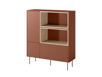 BOGART Komoda dvojdverová vysoká Desin 120 2D1SZ (Farba čierna/dub)