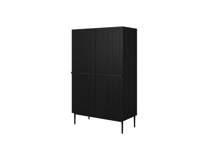 BOGART Komoda Nicole 100 2D2SZ (Farba matná čierna / zlaté nožičky)