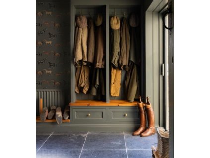 WALLCOLORS Horses olive wallpaper - tapeta (POVRCH Wallstick)