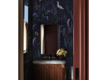 WALLCOLORS Calm Heron Purple wallpaper - tapeta (POVRCH Wallstick)