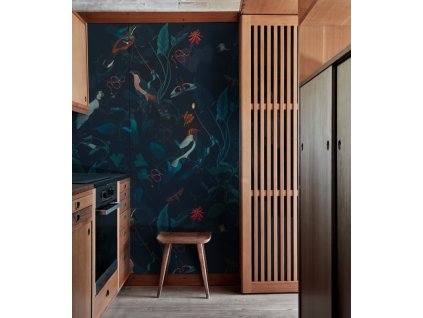 WALLCOLORS Teal Blue Garden wallpaper - tapeta