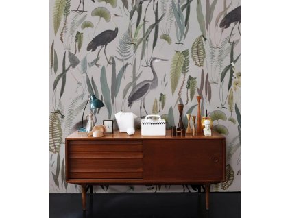 WALLCOLORS Calm Heron Beige wallpaper - tapeta (POVRCH Wallstick)