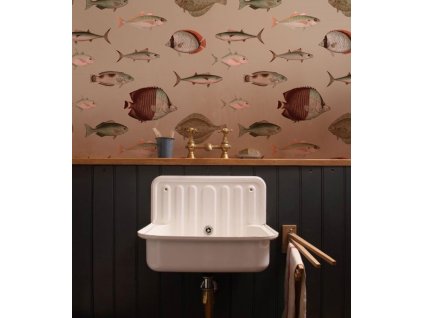 WALLCOLORS Under the Sea Pink wallpaper - tapeta (POVRCH Wallstick)