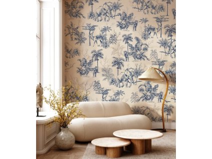 WALLCOLORS Power of Jungle Sepia wallpaper - tapeta (POVRCH Wallstick)