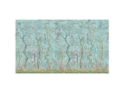 55695 1 vladila peacock chinoiserie in turquoise tapeta