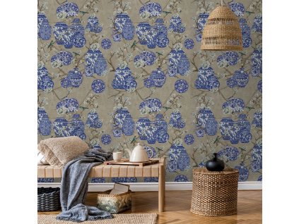 55707 vladila hydrangea and ginger tea party cream tapeta