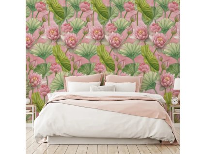 55728 vladila the pond pink tapeta