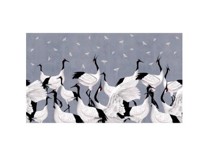 55830 1 vladila grus japonesis in blue tapeta