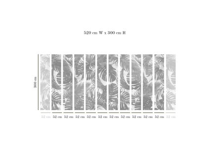 55998 3 vladila leaves original grey tapeta