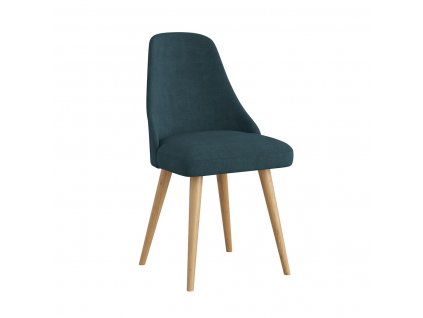 MOOD SELECTION Bresso Čalúnená stolička modrá s drevenými nohami M77