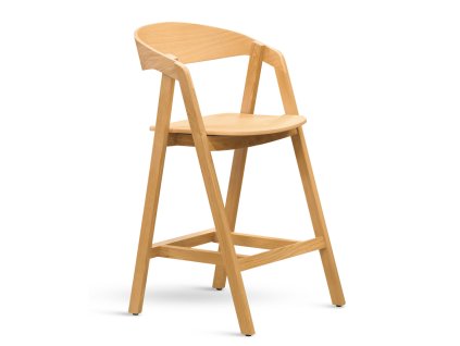 MOOD SELECTION Barové kreslo Gore 63 cm  - drevo dub - celodrevené