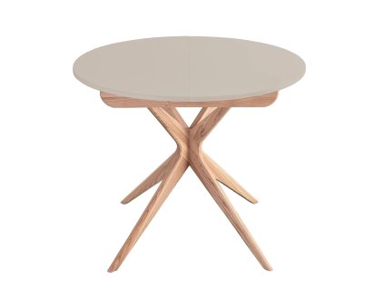 eng pl Round Extendable Dining Table JUBI 90cm Brown Beige 6727 1