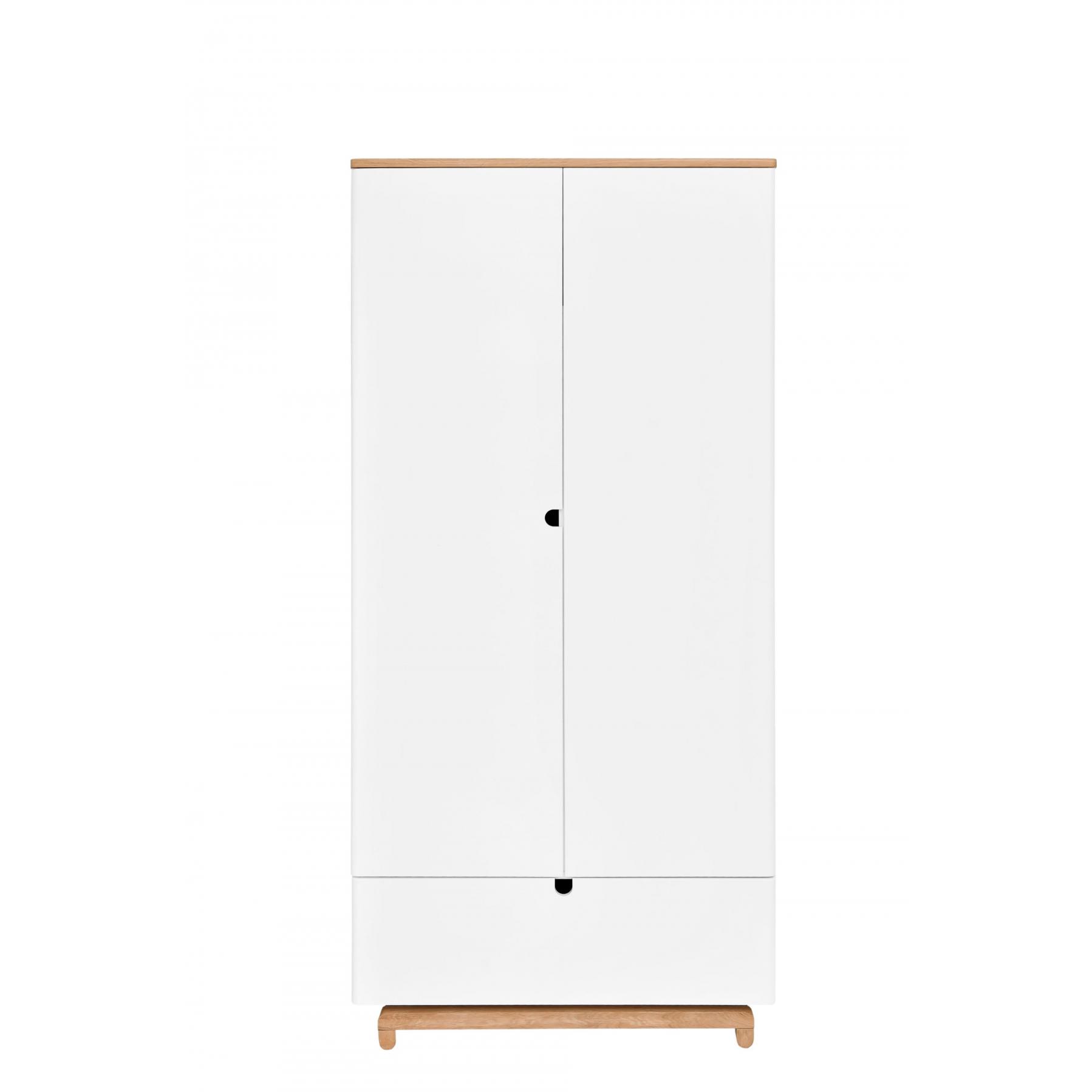 BELLAMY Nomi 2-dverová šatníková skriňa, biela/drevo