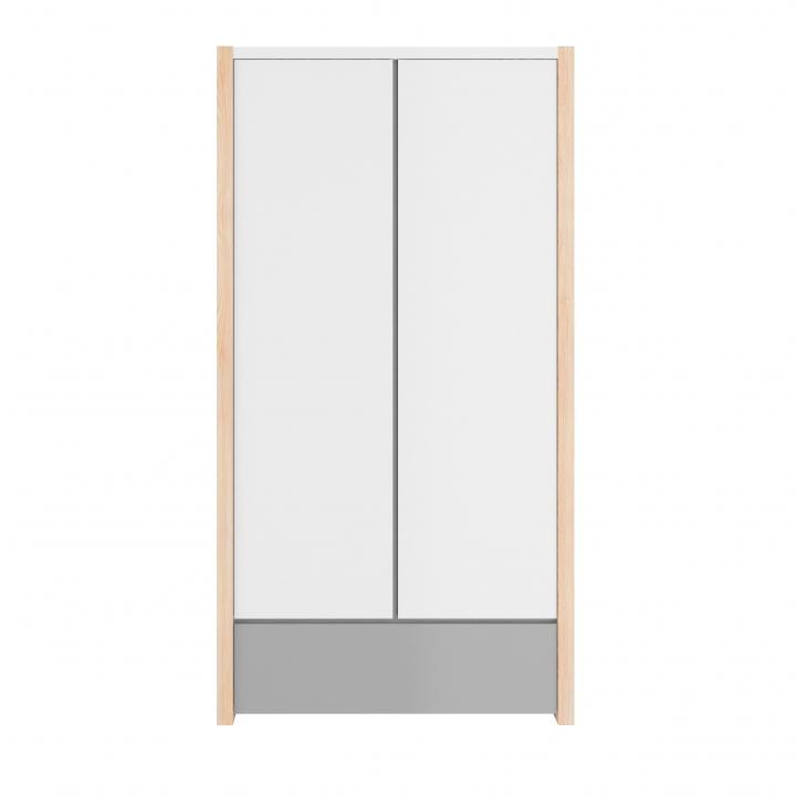 BELLAMY Pinette 2-dverová šatníková skriňa, biela/šedá/drevo