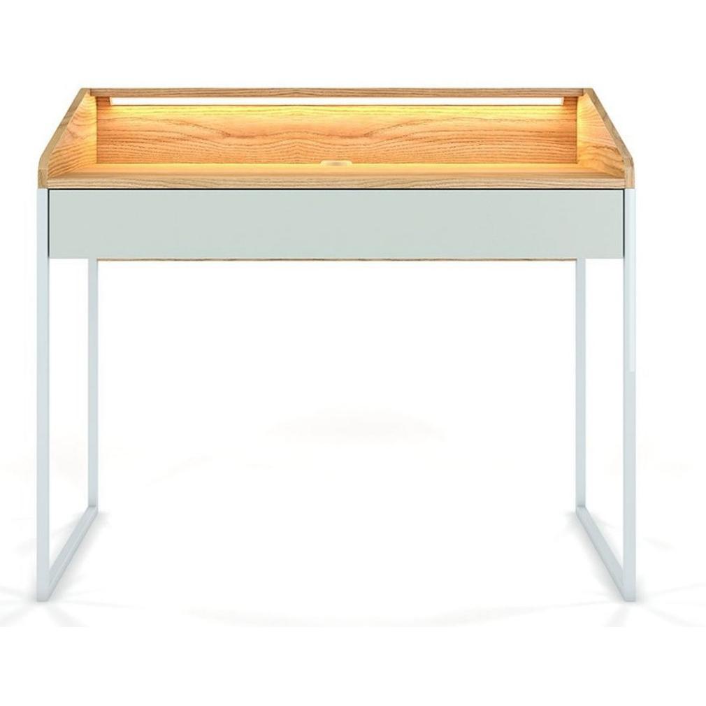 DANCAN Finka písací stôl, pastelová zelená/hnedá