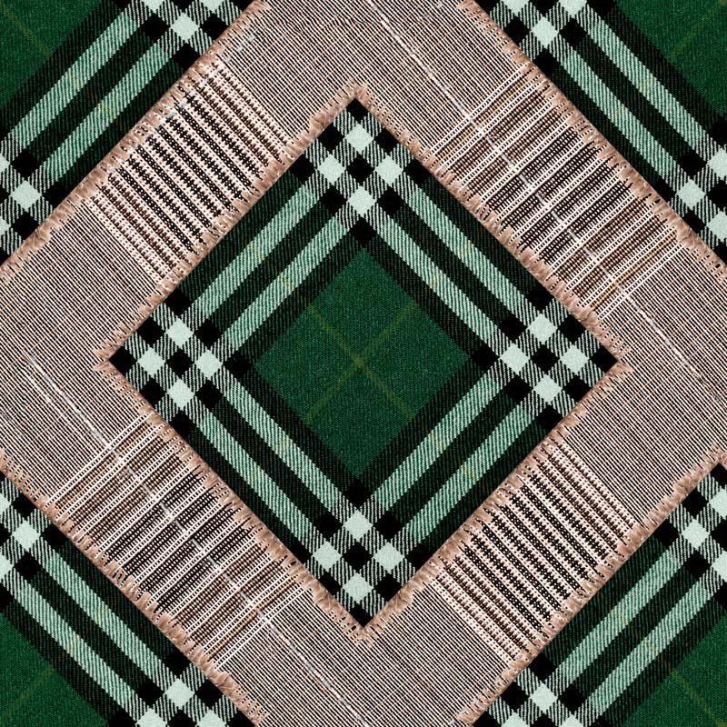 MINDTHEGAP Checkered Patchwork British Green, zelená/hnedá/čierna/farebná skupina zelená/farebná skupina čierna + biela/farebná skupina hnedá + béžová