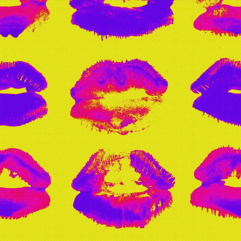 MINDTHEGAP Neon Kiss, žltá/fialová/ružová/farebná skupina fialová/farebná skupina ružová