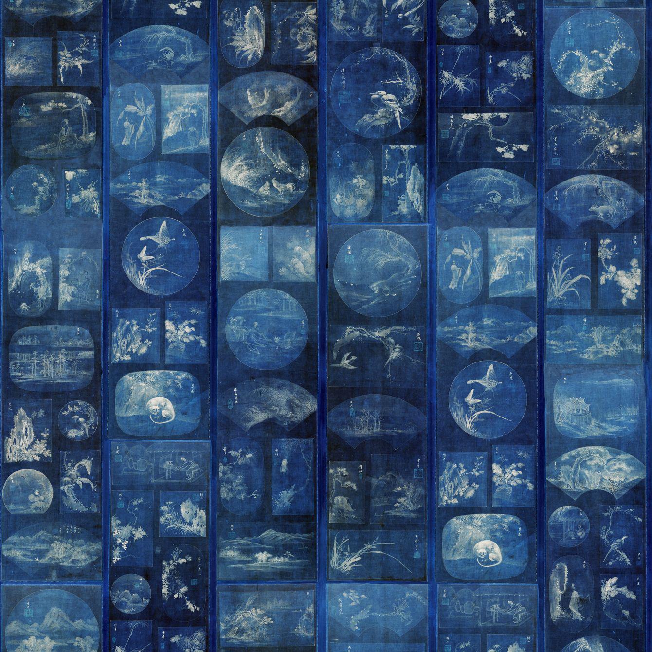 MINDTHEGAP Aizome Collage, tmavomodrá/farebná skupina modrá