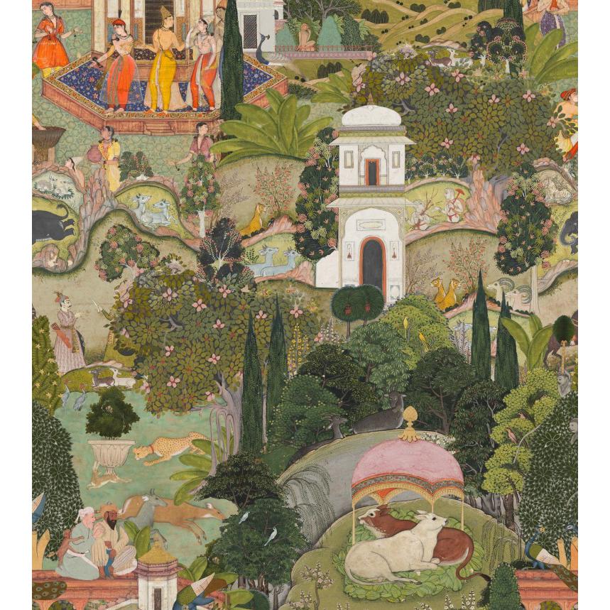 MINDTHEGAP Gardens of Jaipur, hnedá/zelená/ružová/tmavošedá/farebná skupina zelená/farebná skupina ružová/farebná skupina šedá/farebná skupina hnedá + béžová