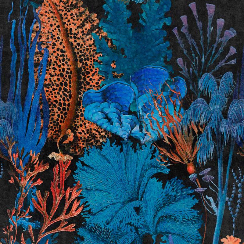 MINDTHEGAP Coral Reef Ultramarine, modrá/čierna/oranžová/farebná skupina modrá/farebná skupina čierna + biela/farebná skupina oranžová