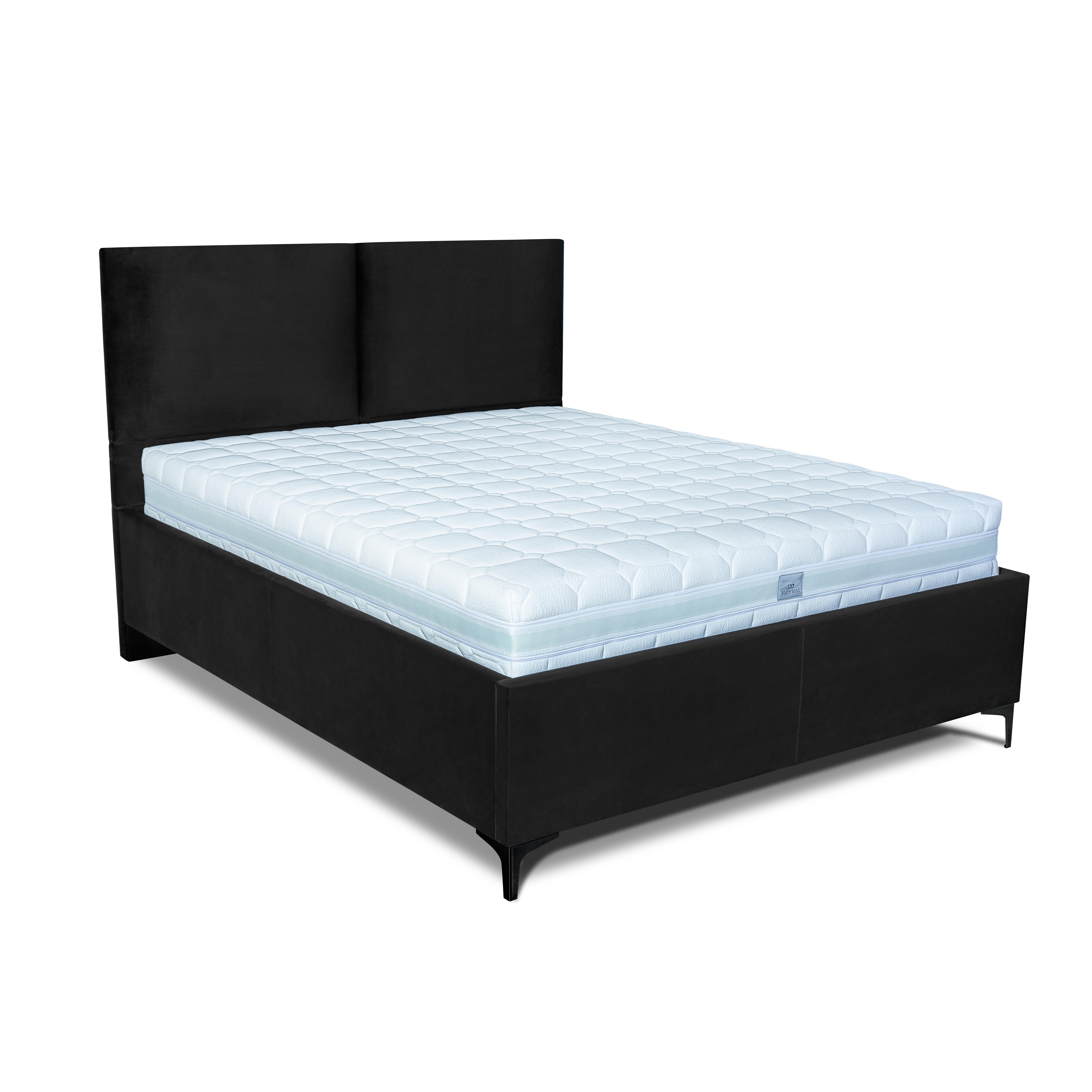 MOOD posteľ Beneto s kovovým nožným výklopom 2219/čierna