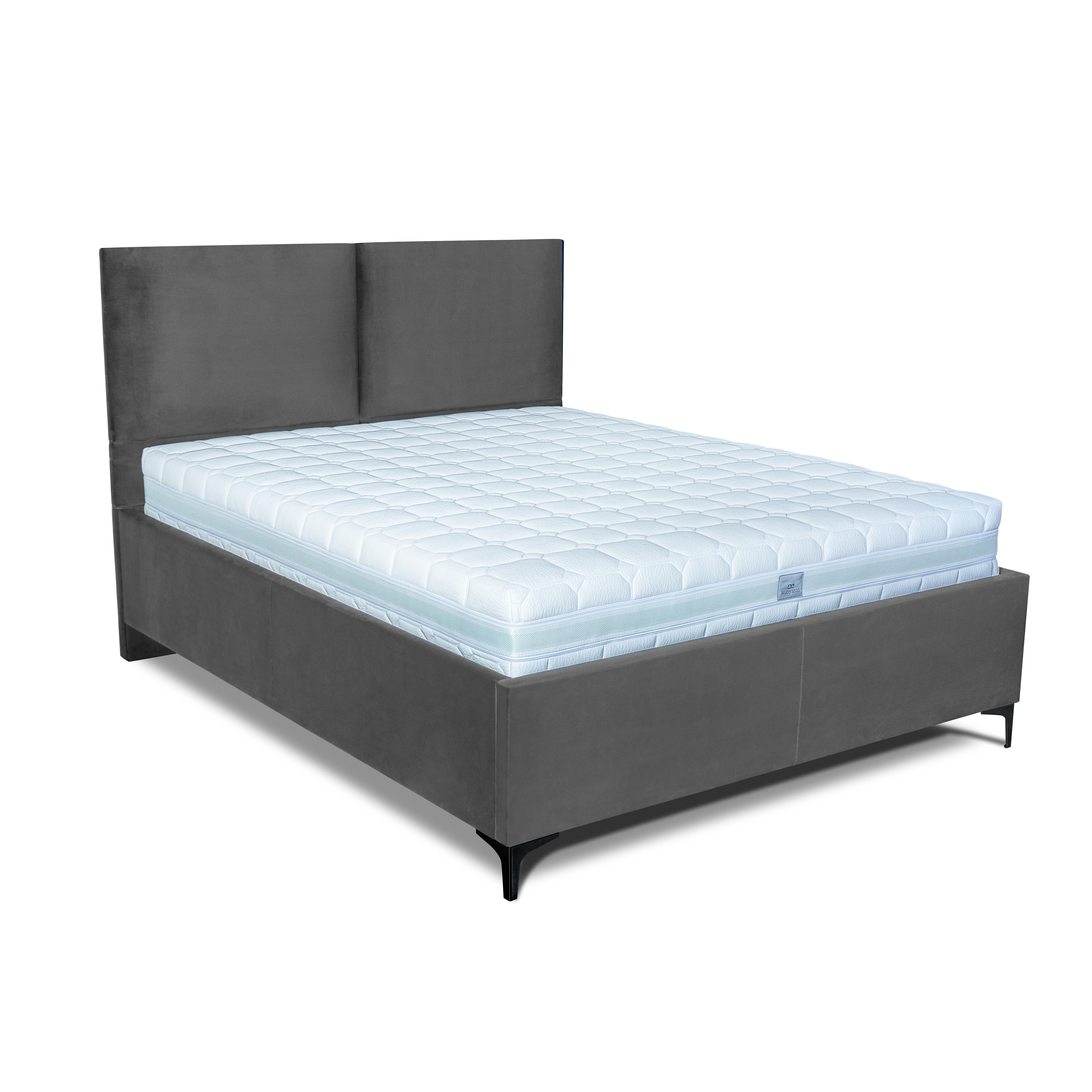 MOOD posteľ Beneto s kovovým nožným výklopom 2241/čierna