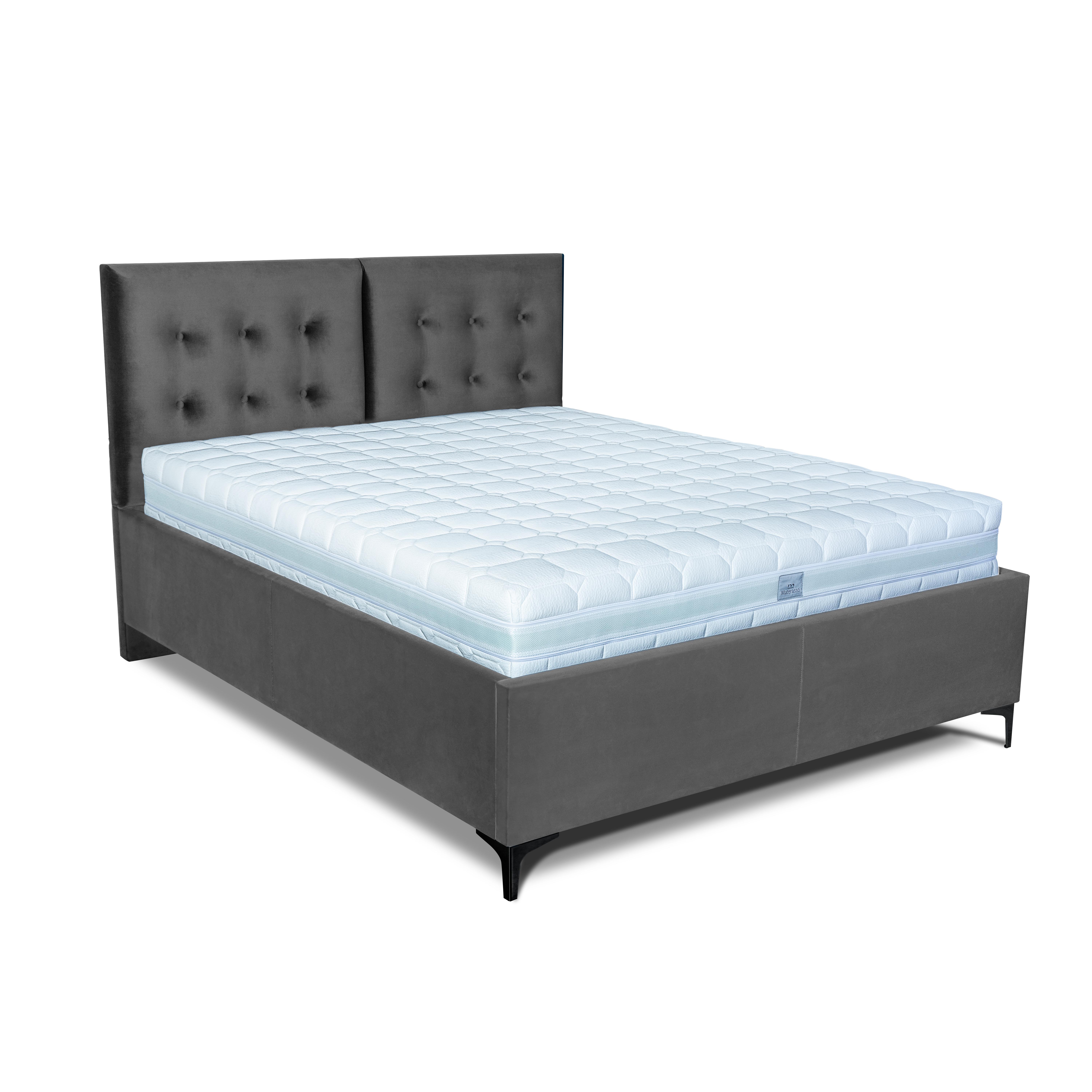 MOOD posteľ Riviera s kovovým nožným výklopom 2241/čierna